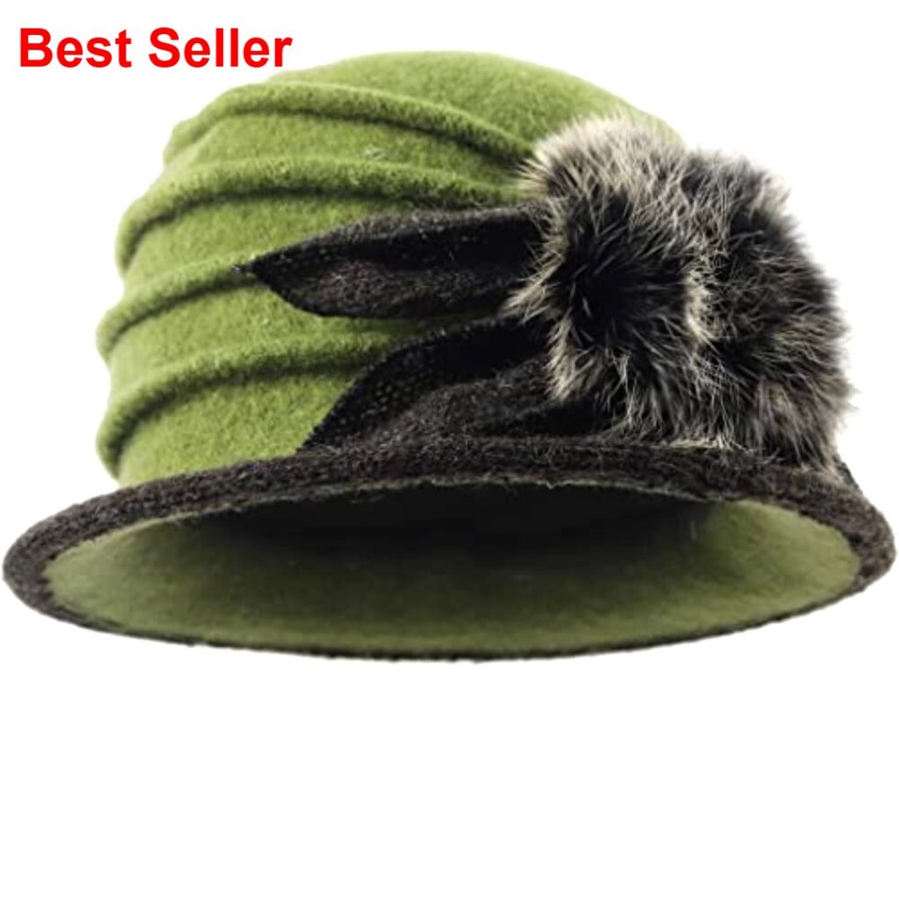 100% Wool Vintage Winter Beret Bucket Hat - Picture 5 of 7